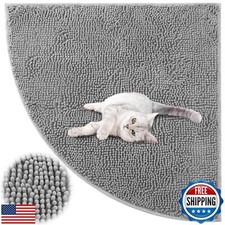 Tinideya Corner Cat Litter Mat 31"x 31" Kitty Litter Box Trapping Mat Large W