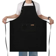 Extra Large Aprons for Men Adjustable Button Bib Apron with 3 Pockets Chef 