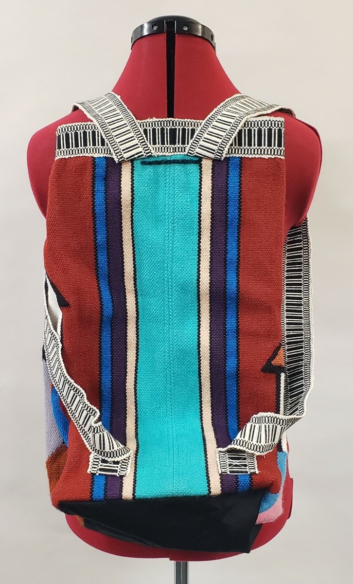 100% Wool Handmade Colorful Backpack Bag Large Made In  display picture 1