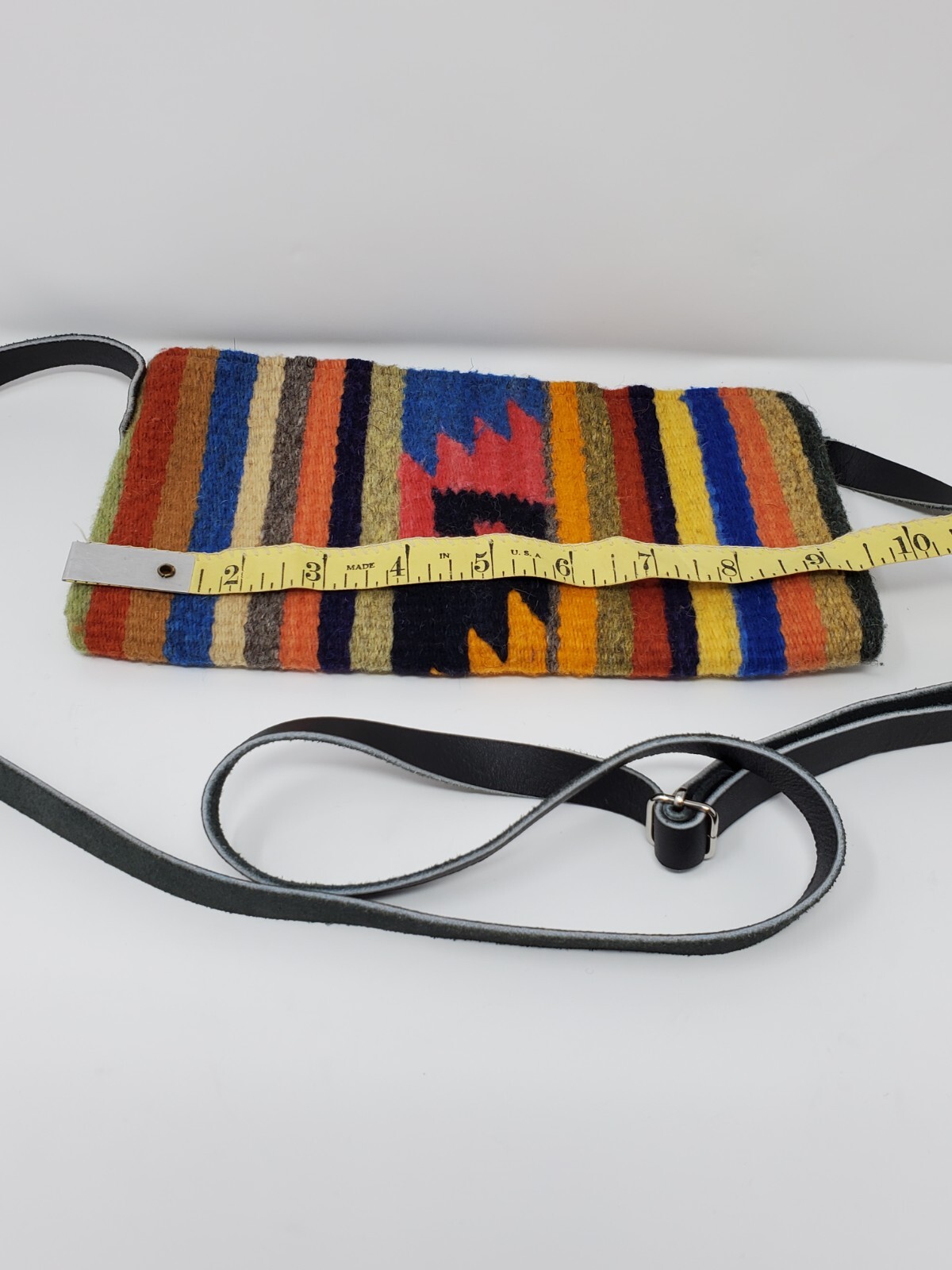 Aztec textile pattern multicolor zipper crossbody… - image 8