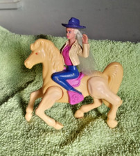 Vtg 1990s McDonald's Happy Meal Cool Country Barbie And Horse 4in Tall, posable