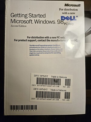 Vintage ''getting started Microsoft windows 98 second edition'' New with CD