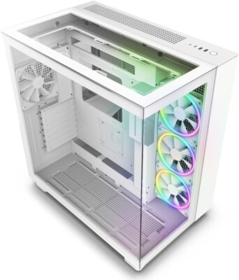 NZXT H9 Elite Premium White Dual-Chamber ATX Mid-Tower PC Gehäuse 3x 120mm RGB Lüfter