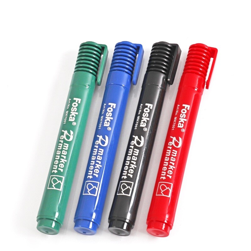 Pack of 12 Red Bullet Point Tip Permanent Markers - Image 3