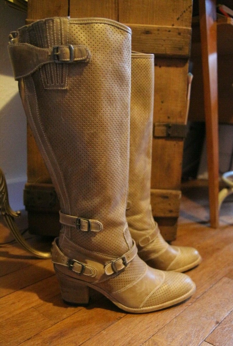 Bottes femme Belstaff Trialmaster talon beige 38