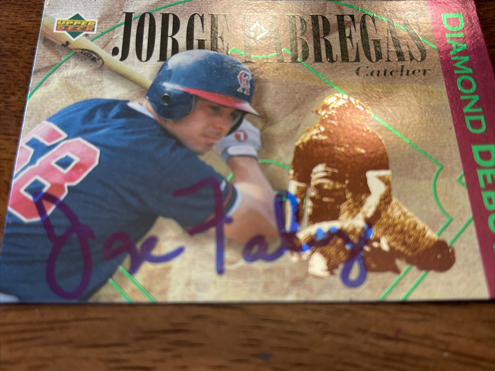 Fabregas autographed baseball card 1994 Upper Deck Diamond Debuts