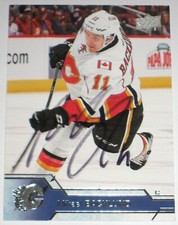 MIKAEL BACKLUND SIGNED 16-17 UPPER DECK CALGARY FLAMES CARD AUTOGRAPH AUTO!!