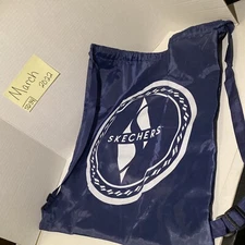 Sketchers New Nylon Drawstring Bag / Backpack / Gym Bag Tote Sack Navy Blue