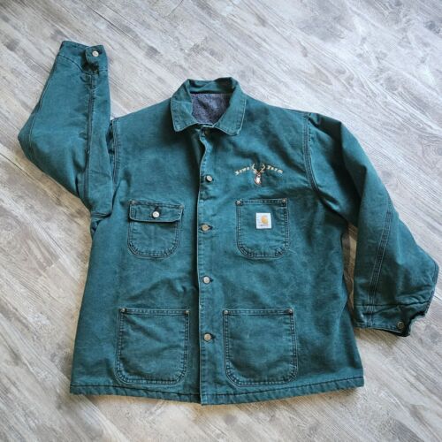 Carhartt Vintage Cacciatore Verde Tela Fienile Lavoro Coperta Foderata Cervo Grafica Fattoria Y2k - Foto 4 di 14