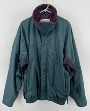 Vintage Columbia Bugaboo Light Wind Rain Jacket Mens Size Large Turquoise Purple