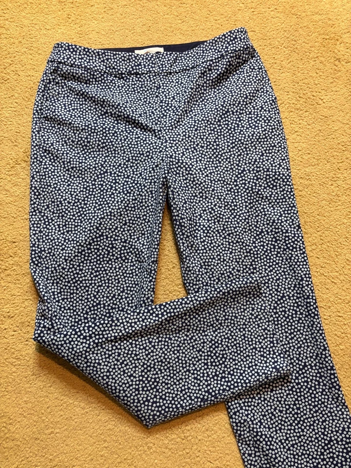 Boden Blue Polka Dot Richmond Cropped Twill Chino Ankle Pants Womens 8R x 26.5" - Image 2 of 4