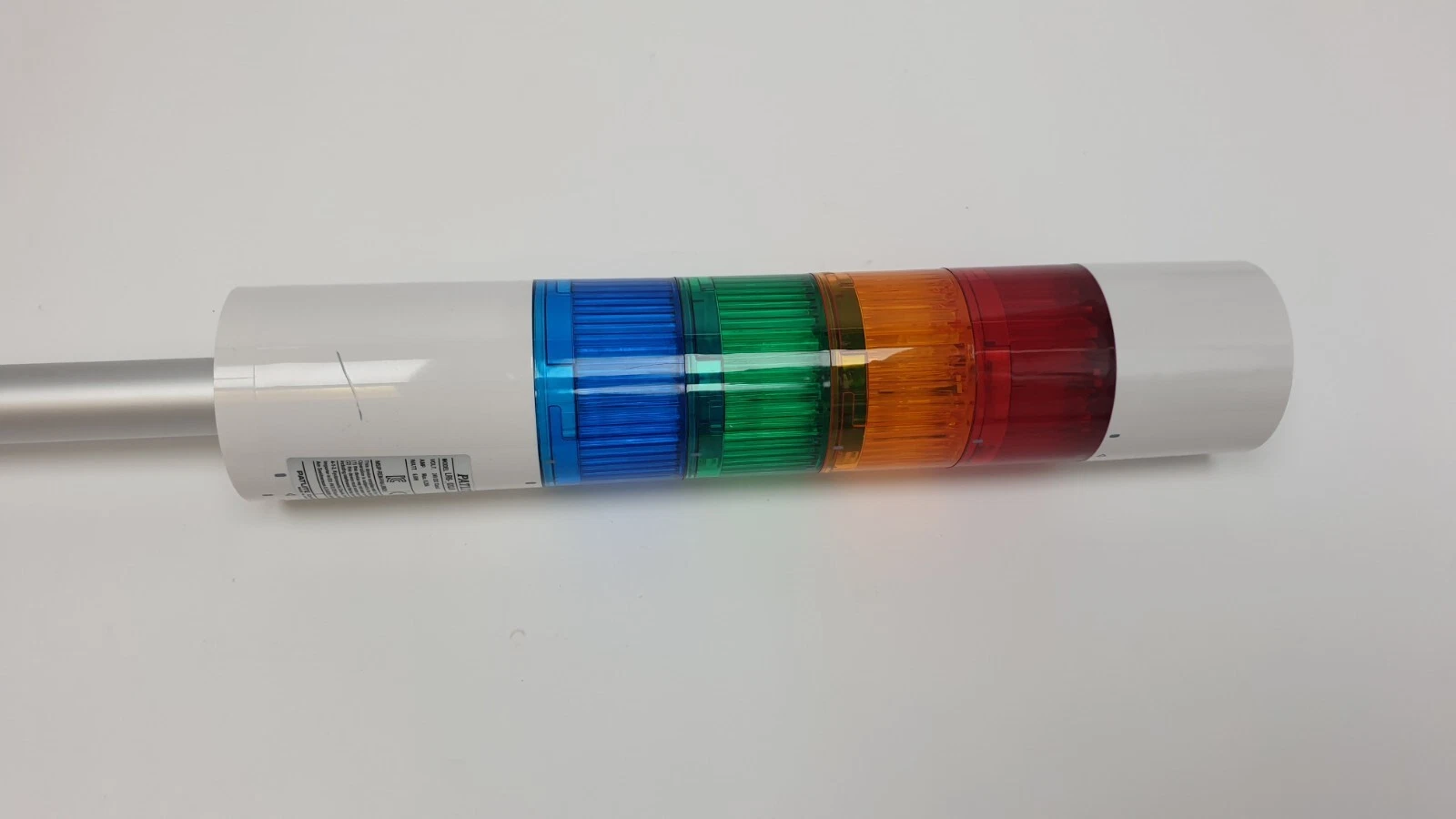 Patlite LR6 stack light tiers in blue, green, amber and red