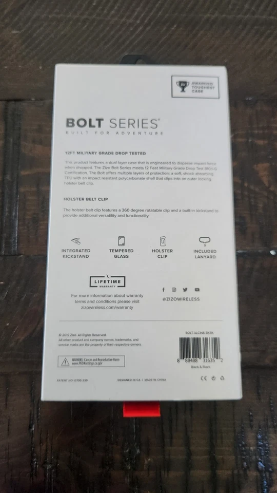 Alcatel Insight - Funda con clip para cinturón resistente Zizo Bolt con vidrio templado Foto 2 de 4