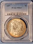 1897 Morgan Silver Dollar - Graded PCGS MS63 with Nice Toning