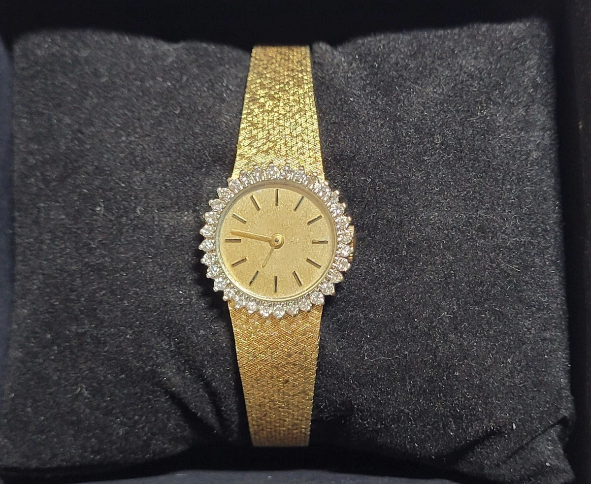 Mathey Tissot Vintage 14k Lady’s Windup Watch With Diamond accent Vintage 1950s Mathey Tissot Platinum 3ctw Diamond Ladies  main image 2