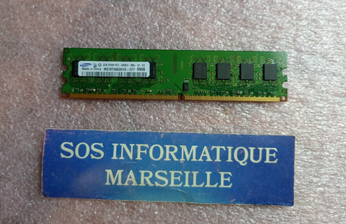 Barrette Mémoire Elpida 2Go (2GB) – DDR2 2Rx8 PC2-6400U-666 – DIMM – Occasion