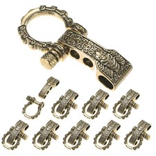10-Pack Paracord Bracelet Shackle Buckle Pattern Type Gold, Round Head