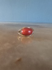 18 Carat Gold Coral Ring Size L