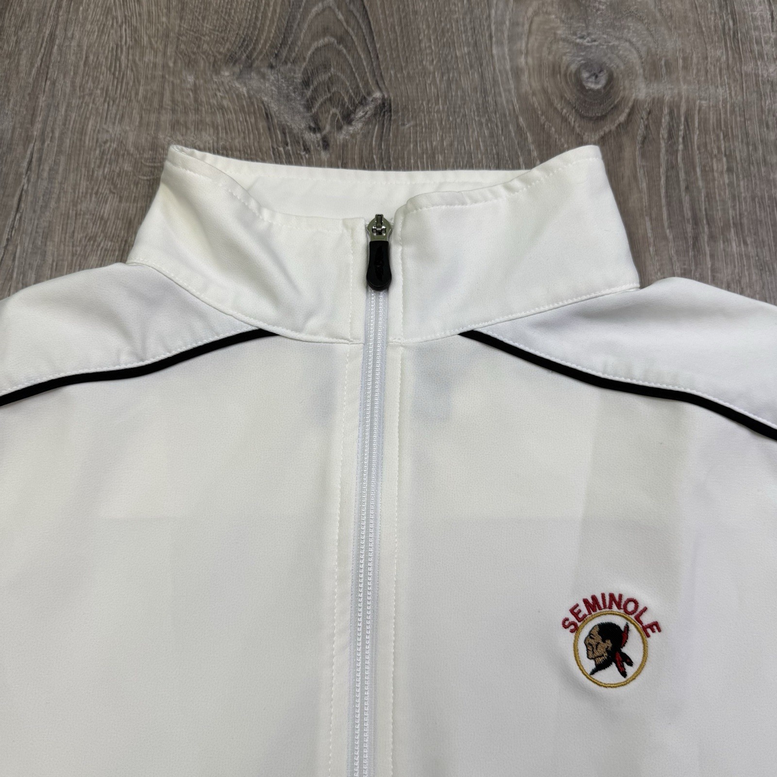 Straight Down White Full-Zip Soft Shell Golf Jack… - image 4