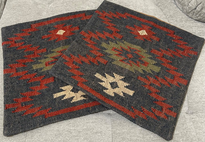 Radharani Arts Indian Jute Southwest Kilim Pillow Cover Cases 18  X 18  Durable