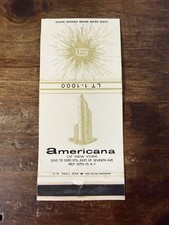 H173 Americana Hotel Royal Box Supper Club New York City Vintage Matchbook Cover