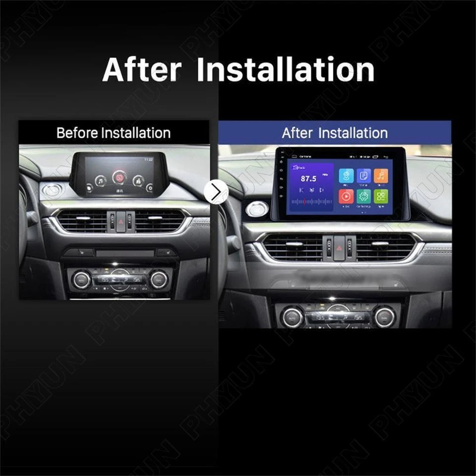 Rádio estéreo 9"" Android 10.0 navegação GPS FM WiFi para Mazda 6 Atenza 2017 LHD - Imagem 3 de 4