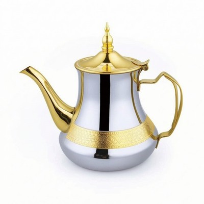 Teekanne mit Goldrand traditionelle Teekanne poliert für Esszimmer