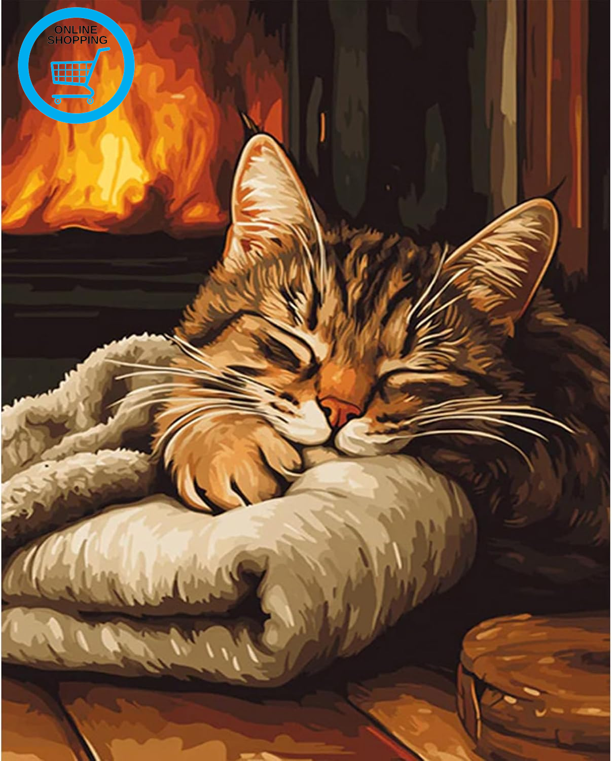 Cats Paint by Number Kits for Adults, DIY Animals Canvas Oil Painting Kit for Ad