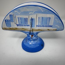 Hand Painted Ceramic Napkin Holder: Greek Pottery Floral Stand, Decor