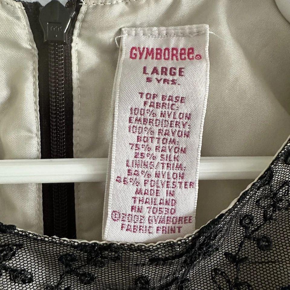 复古 Gymboree Little Girl's 连衣裙黑色天鹅绒花边圣诞假期 5 码 — 第 2/4 张图片