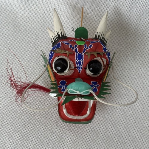 Vintage Chinese Mini Kite Dragon Head Hand Painted 4 Inches Long (no kite)