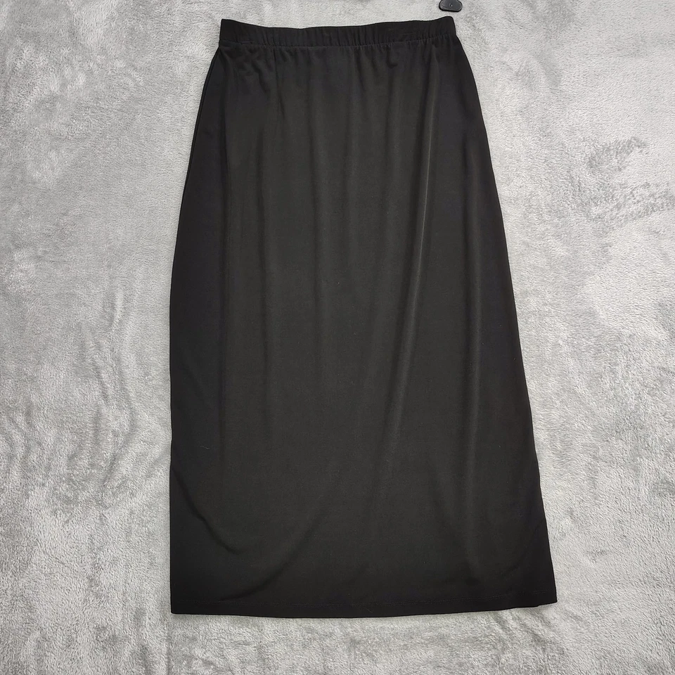Maxi falda elástica negra para mujer Chico’s talla 1 (M/8) Foto 2 de 4