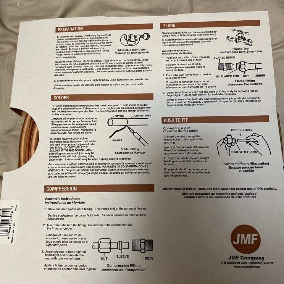 5X JMF Company 6363206799806 Copper Coil Tubing Type L 15 Length 1/2 OD 3/8 ID - Image 2 of 4