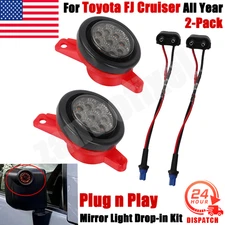 2-Pack Mirror Light Drop-in Kit For Toyota FJ Cruiser LED Smoke Amber Left Right