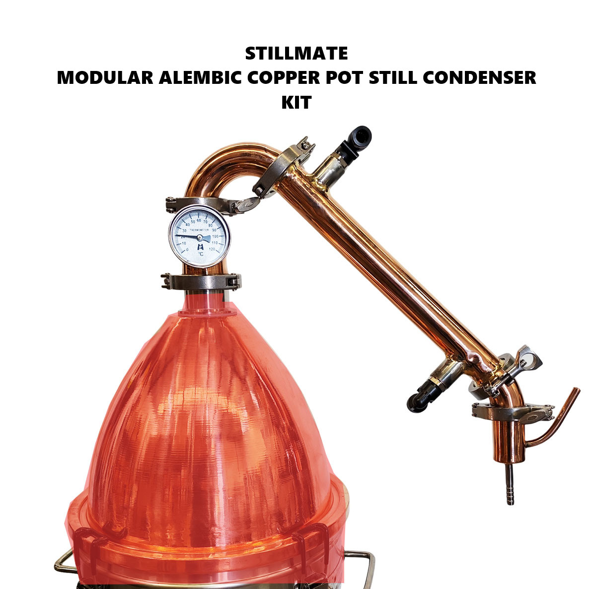 StillMate Modular Alembic Pot Still Copper Condensor Kit