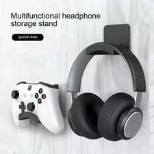 Wall-Mount Headphone Hanger Hook Adhesive No-Drill Gaming Headset Stand Hat Rack