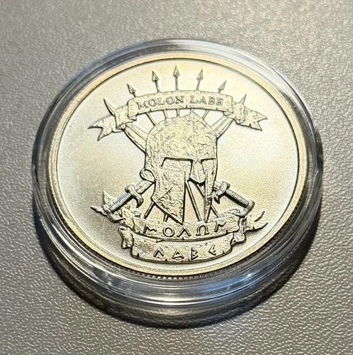 1- 1oz Molon Labe Come and Take It .999 Fine Silver Round