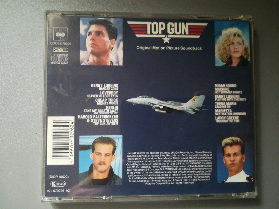CD-TOP GUN-ORIGINAL SOUNDTRACK-(BERLIN, GIORGIO MORODER)!- SP. TRACCIABILE! - Immagine 2 di 4