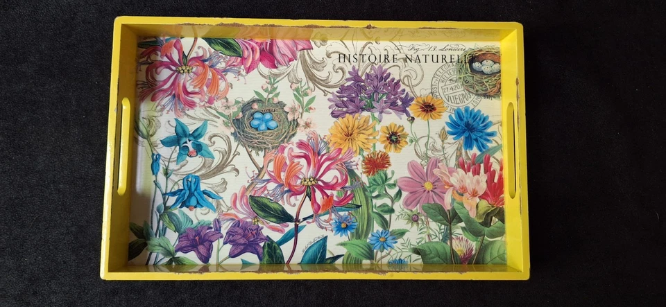 Michel Design Works French Floral HISTOIRE NATURELLE Wooden Vanity Tray - Image 3 of 4