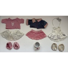 Build A Bear BABW Girls Dress Skirts Clothing Huge Lot Denim Shoes Cast Sparkly