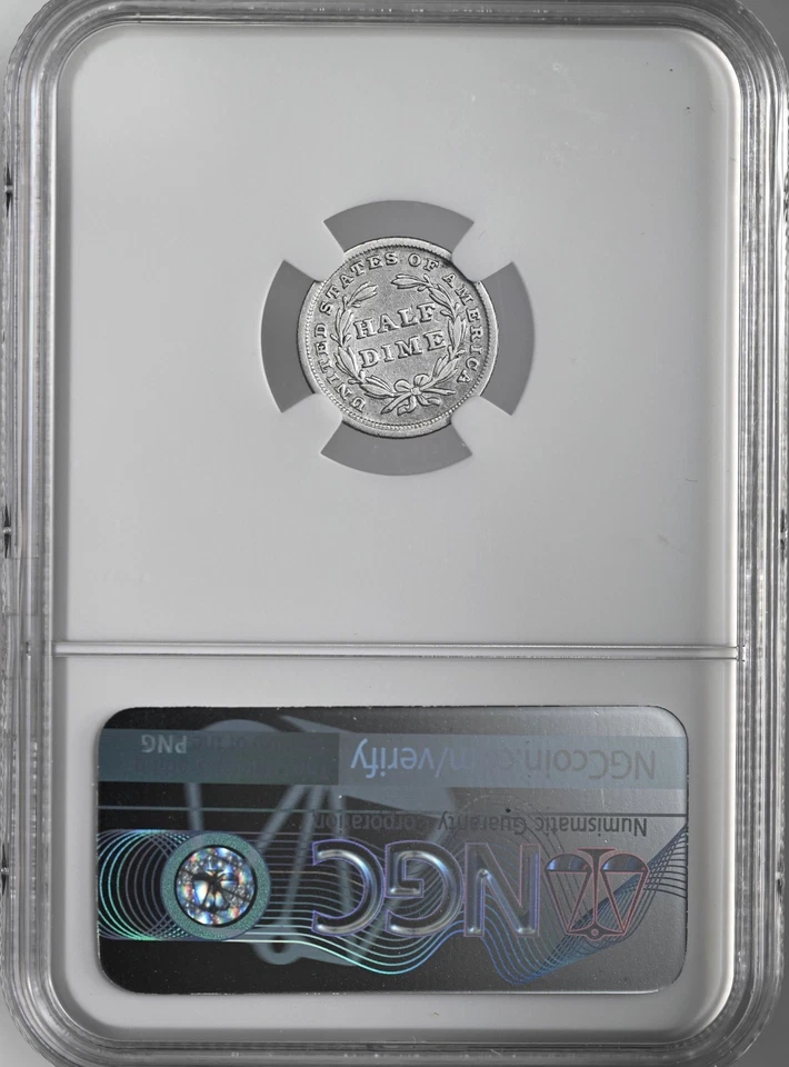 1838 H10C LIBERTY SEATED HALF DIME LG STARS NGC FINE DETAILS CLEANED 8404748-021 - Image 4 of 4