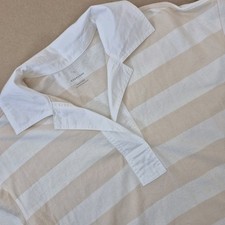 Everlane The Organic Cotton Polo Dress Women's Small Beige Striped Short Sleeve