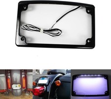 Curved LED License Plate Frame with Illumination Light Compatible with Black