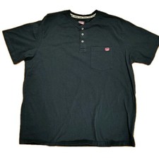 Wrangler Workwear Men  s, Black 1/4 Button Short Sleeve Shirt Size XXL W/Pocket