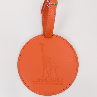 Glenmorangie Single Malt Scotch Whisky Orange Leather Luggage Tag Travel Promo