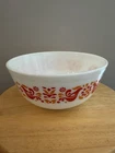 Pyrex Vintage Friendship Pattern 403 2.5 QT Mixing Bowl Red Orange Birds Flower