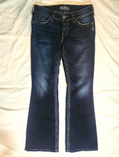 Silver Jeans Co. Women  s Suki Surplus Dark Wash Blue Bootcut Mid Rise Jeans