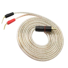 RCA to Pin Type Plug Speaker Wire,HiFi OFC Speaker Cable Audio Cable, Gold Pl...