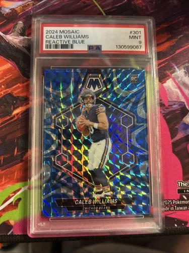 2024 Panini Mosaic - Rookies Caleb Williams #301 Reactive Blue Mosaic Prizm (RC)