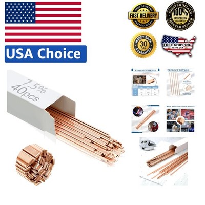 Versatile AWS Brazing Rods with 7.5% Silver   40 Sticks for Reliable Connections